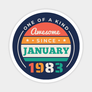 Retro Awesome Since January 1983 Birthday Vintage Bday 1983 Magnet